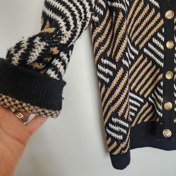 Vintage wool blend knit cardigan buttondown sweater - Picture 5 of 7